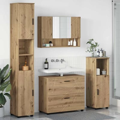 vidaXL - Badkamermeubel - Set - 4 - st - Artisan - Eiken - 35 - x - 30 - x - 192 - cm