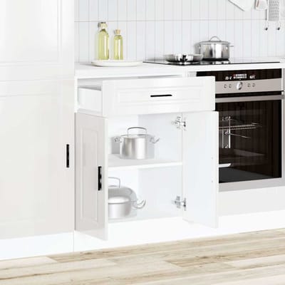 vidaXL - Onderkast - "Porto" - bewerkt - hout - hoogglans - wit