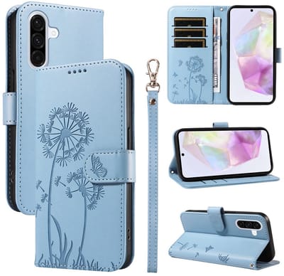 Coverup Hoesje - Geschikt voor Samsung Galaxy A56 Hoesje - Coverup Paardenbloem Book Case - Lichtblauw
