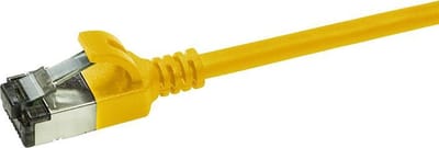 LogiLink CQ9017S RJ45 Netwerkkabel, patchkabel CAT 6A U/FTP 0.30 m Geel Extreem dun, Vlambestendig, Flexibel, Folie afscherming, Halogeenvrij, Snagless,