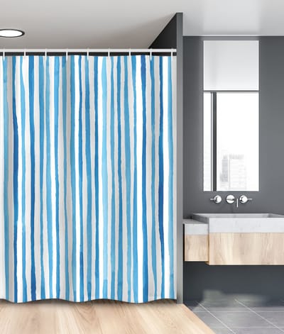 New Bed, Havenstreep Marine Cottage, Douchegordijn Badkamer Decor Set met Haakjes, 120 cm B 180 cm L