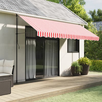 vidaXL - Vervangingsdoek - voor - luifelrok - gestreept - 400 - cm - rood - en - wit