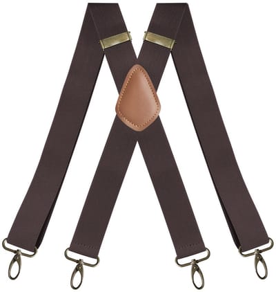 Verstelbare Y-vormige bretels met draaiklippen - 120 cm lange zwarte unisex bretels voor werk, feest en reizen-koffiebruin