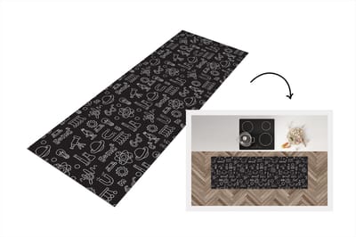 Keukenloper - Loper keuken - Scheikunde - Symbool - Patronen - 150x50 cm - Keukenloper vinyl