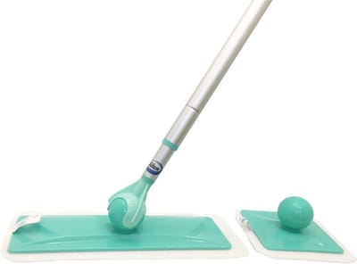 Aqua Laser Vloermop | Microvezelmop set met gratis 6 microfiber doeken en gratis raamwisser | Clickball – Dweil - vloerreiniger - dweilset – vloerwisser – dweilsysteem compleet – voordeelset – voor tegel en houten vloeren met draaibare schanier