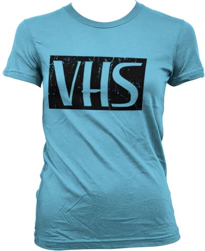 Hybris Dames T-shirt met 'Vhs Girly'-print in distressed-look SH-5-15681-LFH1-4