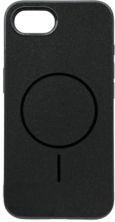 Casemania Hoesje Geschikt voor Apple iPhone 16e - Midnight Black - Glitter Siliconen Back Cover - Geschikt voor MagSafe