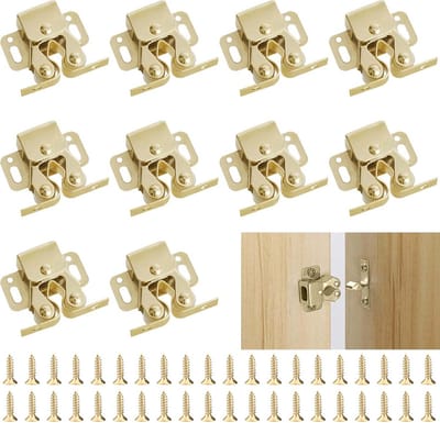10x Dubbele Rolsluiting Kastdeur | Roller Catch voor Meubels en Kasten | Inclusief Bevestigingsmateriaal