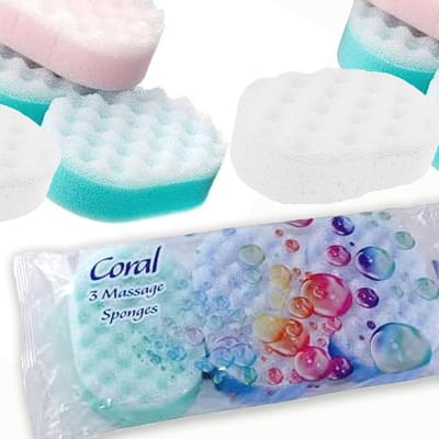 Set van 3 Massage Sponzen voor Peeling en Verzorging