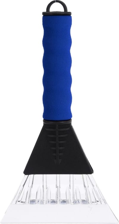 IJskrabber - blauw - met foam grip - kunststof - 26 x 13 cm - Ruitenkrabber auto - raamkrabber autoruit - autoraam krabber
