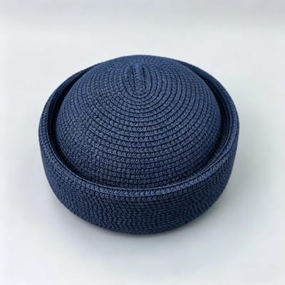 Chapeau Béret Français Femme Casquette en Paille Été Cercle Tressé Chapeau de Soleil Église Derby Fête Hôtesses Casquette Cloche Modiste Fascinator Base 56-58cm blue
