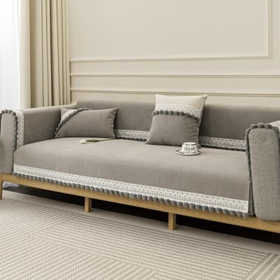 Bankkussen is geschikt voor alle seizoenen en is antislip. Nieuw Gerstfluweel Modieus Licht Luxe High-end Crème Stijl Overtrek 70*70cm