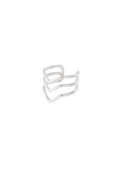 Bijoutheek Earcuff Geometrisch 3 ringen Zilver