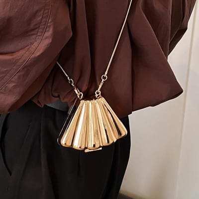 Zomer Mode Avondtas Elegante en Verfijnde Gegolfde Schelp Tas Dames Franse Niche Mini Tote Tas black