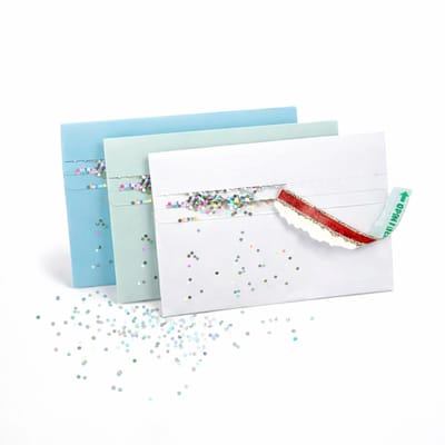 Joker Greeting Glitter Envelop - Multicolor - Prank - Grappig - 3Pack - Wie neem jij in de maling?