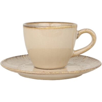 Bonna Sand Snell - Espresso kopjes & schotel - 80 cc - Porselein - set van 6