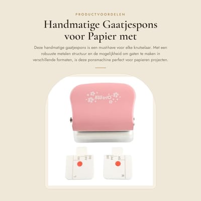 Dailygoods- Gaatjespons Robuuste Metaalstructuur - Handmatige Ponsmachine - A4/A5/B5 Gaten - Nauwkeurige Positionering - Ideaal voor Papieren Knutselen - Ingebouwde Opslag voor Schroot