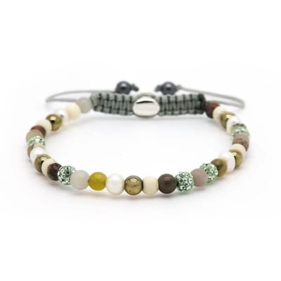 Karma Armband Spiral Masy Green Crystal