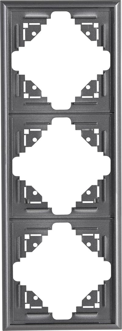 Kopp Malta Afdekraam - Frame Schakelmateriaal - Wandmontage - Speciaal Ontwerp - 3-voudig - Zilver-antraciet