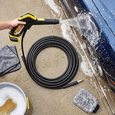 Hogedrukreiniger Waterreinigingsslang van 10 meter, duurzaam en slijtvast met eenvoudige ontgrendelknop