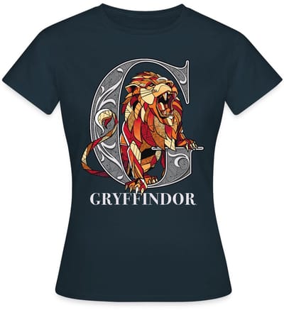 Harry Potter Gryffindor Coat of Arms Monochrome T-Shirt Dames