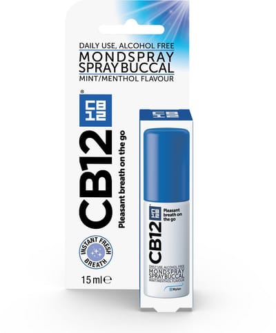 CB12 Mondspray - Directe en langdurige frisse adem - Alcoholvrij - Mentholsmaak - Handig voor onderweg - 15 ml