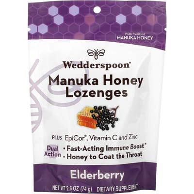 Wedderspoon, Pastilles au Miel de Manuka, Sureau, 2,6 oz (74g)