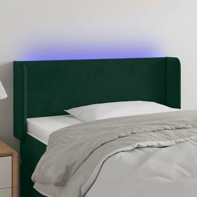 vidaXL - Hoofdbord - LED - 93x16x78/88 - cm - fluweel - donkergroen