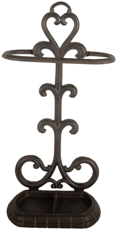 Clayre & Eef Paraplubak 29x13x56 cm Bruin Metaal Hart