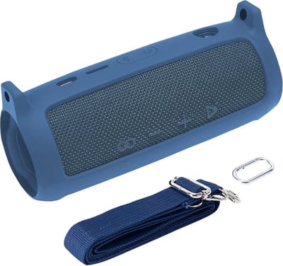 Siliconen Case voor Draagbare Bluetooth-luidspreker met Karabijnhaak en Schouderriem