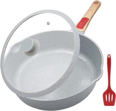 Keramische pan - Braadpan met deksel - Dagelijks koken - Afneembare handgreep - 28 cm - Blauw
