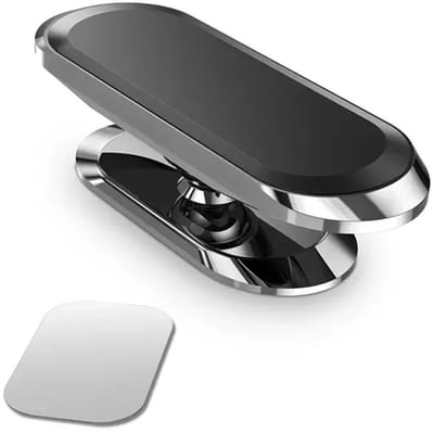 DrPhone A7 Magnetische Telefoonhouder Auto – Sterke N52 Magneet – 360° Draaibaar – Universele Dashboard Houder – Metallic Zilver