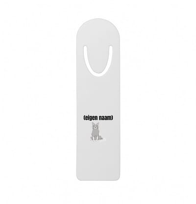 Hacebo® - kat met eigen naam metalen boekenlegger - Katten - katten liefhebbers - iemand die houdt van katten - verjaardag - cadeau - kado Bladwijzer boekenleggers - 12.7 cm x 3.2cm