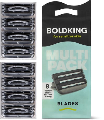 Boldking Scheermesjes Sensitive - Scheermes vrouw & man - 8 scheermesjes voor de gevoelige huid - Heren & Dames - 8 Razor Blades