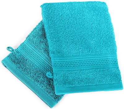 Komfortec Set van 2 Washandjes - 16x21 cm - 100% Zachte Katoen - Badstof - Sneldrogend - Turquoise