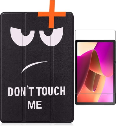Hoesje - Geschikt voor Lenovo Tab M10 (3e / 3rd generatie) - Met Screenprotector - Trifold Bookcase - Hard Cover - Hardcover Book Case - Tablet Hoes - Don't Touch Me