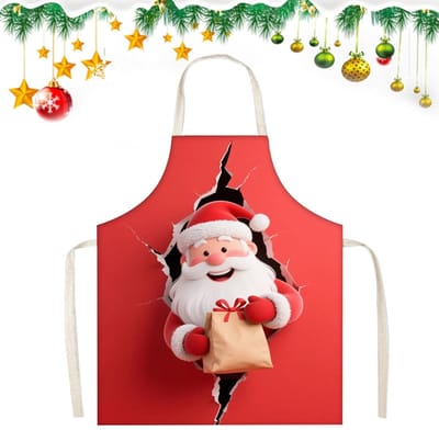 Dailygoods- Keukenschort Waterdicht - Kerstman - Grappig Chef-kokschort - Kookschort Dames/Heren - 65 x 75 cm - Perfect voor Barbecue en Feest