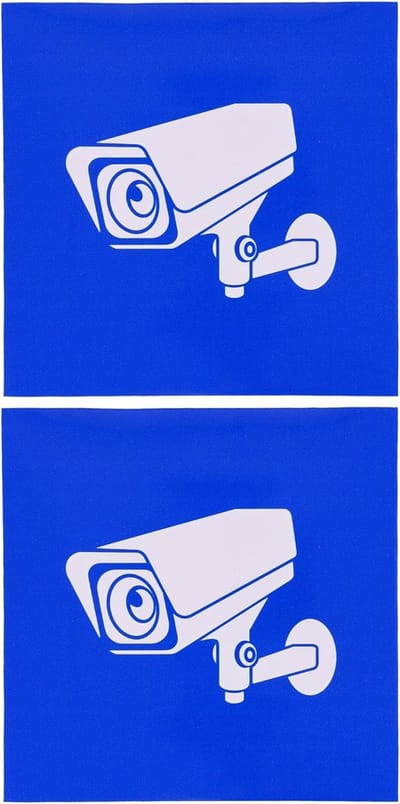 Waarschuwingsstickers - Bewakingsstickers - Veiligheid Verhogend - Weerbestendig Vinyl - 12x12 cm - Blauw