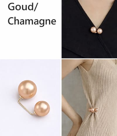 Elegante Broche Met Nep Parels I Trui Taileverkleiner I Kleding/Trui Speld I Decolleté Speld I Taille Smaller Maken Broeken & Rokken I Champagne