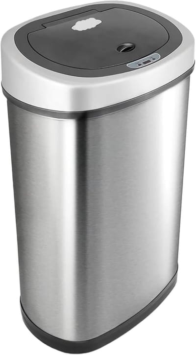Automatische Prullenbak - Bewegingssensor Bak - Hygiënisch Afval - Infrarood Sensor - 50 Liter Capaciteit - Zilver Zwart