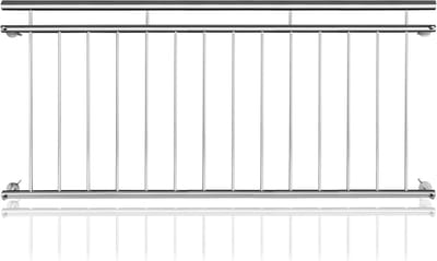 184X90cm Frans Balkonhek Rvs Met Vulstaven | Stabiel Veiligheidshek Met Handgrepen | Balustrade Met Bevestigingsstangen Voor Terras En Raam | Binnen En Buiten NAIZY