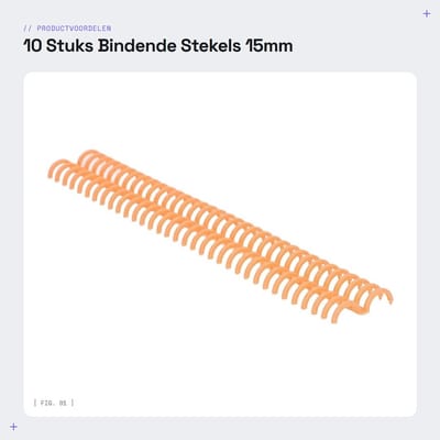 Dailygoods- Bindende Kam - 10 Stuks - 34 Gaten - 15mm Binnendiameter - Polypropyleen - Grote Capaciteit 120 Vellen - Bindstrip