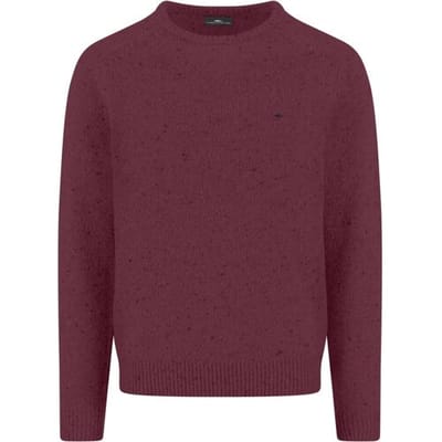 Fynch-Hatton Trui O-Neck Donegal Knit Deep Merlot / male