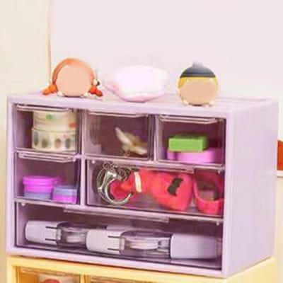 Sieraden Organizer - Opbergdoos Lades - Kleine Items Sorteren - Drie Lagen Ontwerp - 17.5 cm Breed - Paars