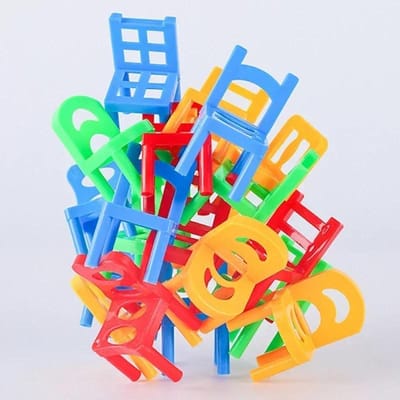 Mini Chaise Pliante pour Enfants Bureau Équilibré Jeux Amusants Jouets Chaises d'Équilibre Adultes Enfants Jeu d'Empilage Jouet Interactif Cadeau blue