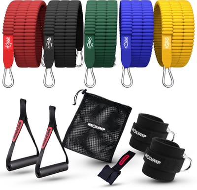 NEOLYMP Weerstandsbanden – 5 Banden, Deuranker & Handvatten 4,5–68kg