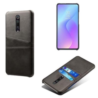 Back Cover met Opbergvakjes + Gehard Glas Screenprotector voor Xiaomi Mi 9T / 9T Pro _ Zwart