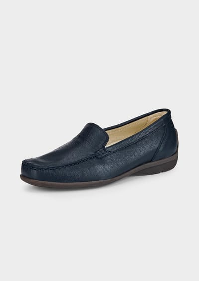 Veterschoen van echt leer - marine - Gr. 37 van Goldner Fashion