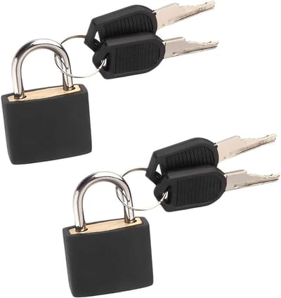 Bagagesloten, kofferslot met sleutel, mini-hangslot met sleutel, klein bagageslot, veiligheidsslot met sleutel (zwart)
