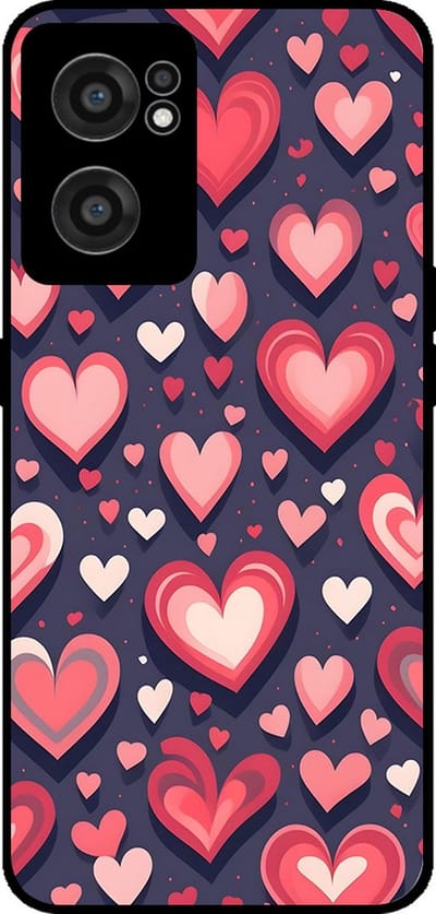 Smartphonica Telefoonhoesje Geschikt voor OnePlus Nord CE 2 met Hartjes Opdruk - TPU Backcover Case With Heart Design geschikt voor OnePlus Nord CE 2 5G